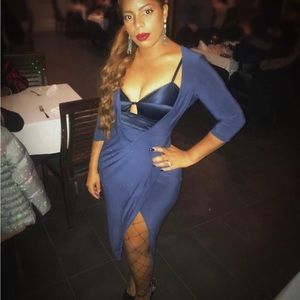 ASOS blue peekaboo cocktail dress. Size 8 (M). Invisible side zipper.